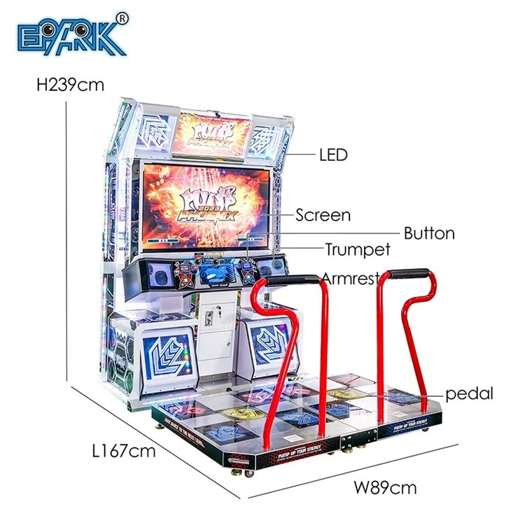 Double Player Coin Operated Dance Machine for Arcade
