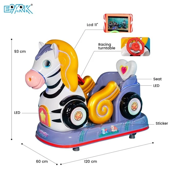 Fantasy Characters MP5 Coin Operated Zebra Kiddie Ride Machine best
