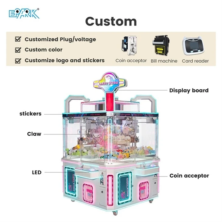 Lucky Stars 4-Player Arcade Claw Machine For Family Fun & Game Rooms best